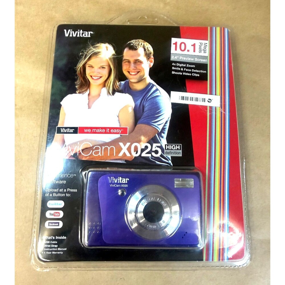 Vivitar ViviCam X025 Digital Camera – 10.1MP Purple - FACTORY SEALED